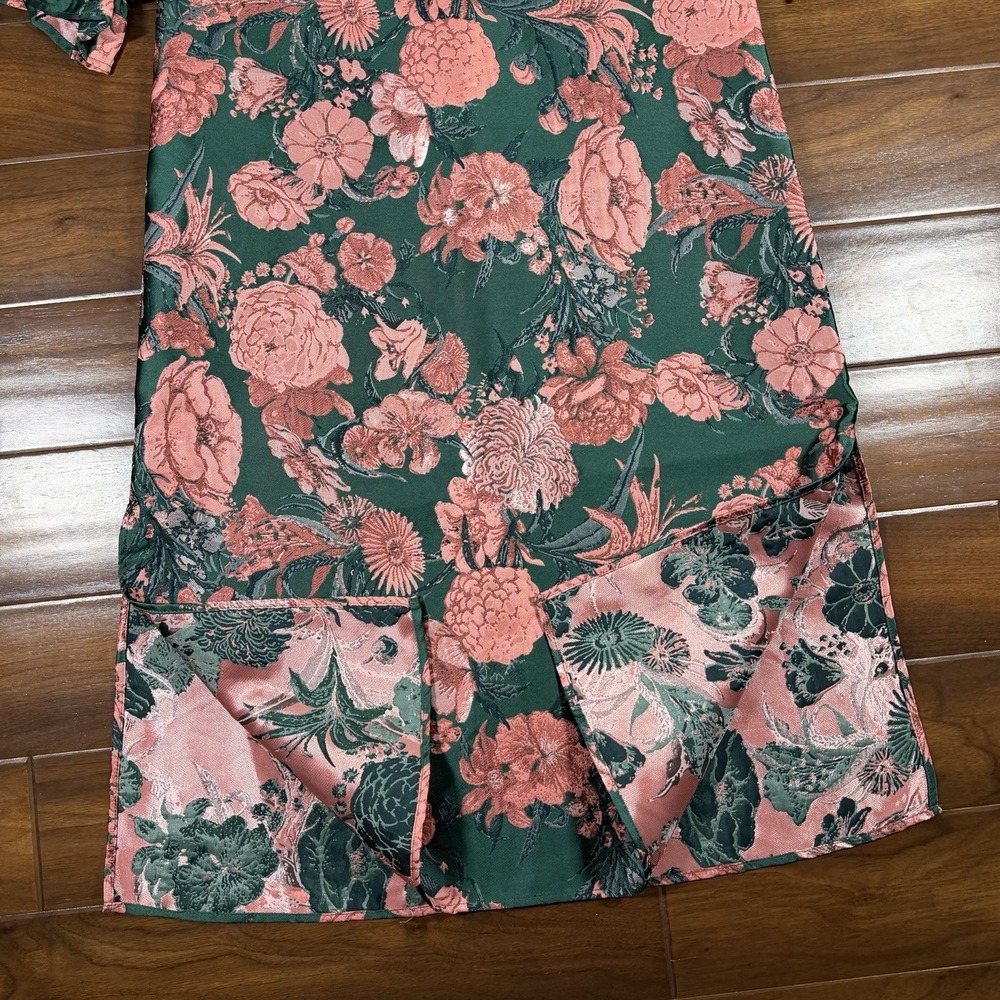 Abbey Glass Women's Size Medium Forest Floral Jacquard Bronwyn Midi Dress $325 - Picture 3 of 13